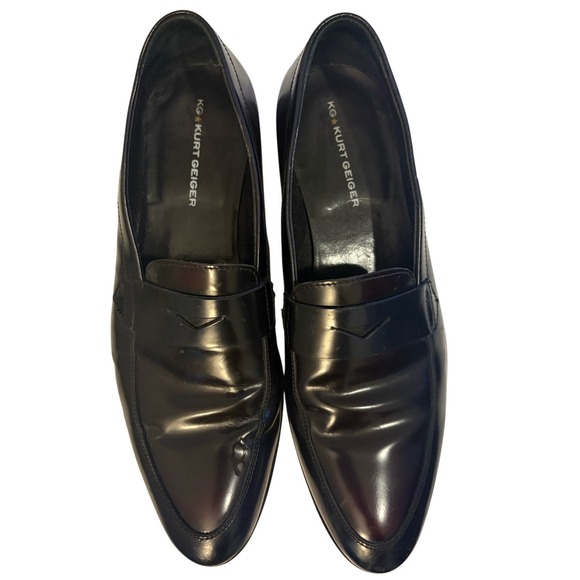 KG Kurt Geiger Floyd Mens Black Leather Penny Loafers Size 43 EU Made in Romania main image 6